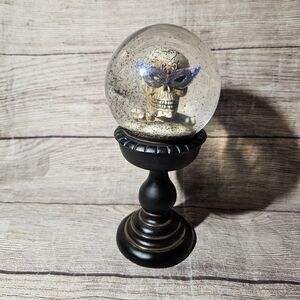 Seasons apothecary gothic glass skeleton snow globe decor